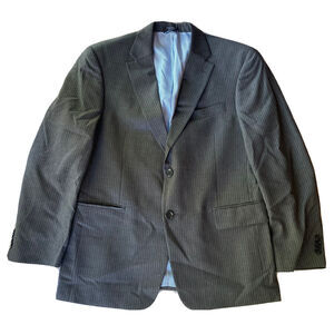 Tommy Hilfiger Blazer 38S Gray Pinstripes Two Buttons Wool Notch Lapels Mens